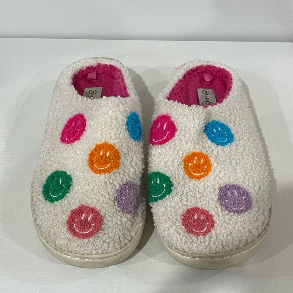 3/$10 Colorful Smiley Face Slippers